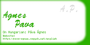 agnes pava business card